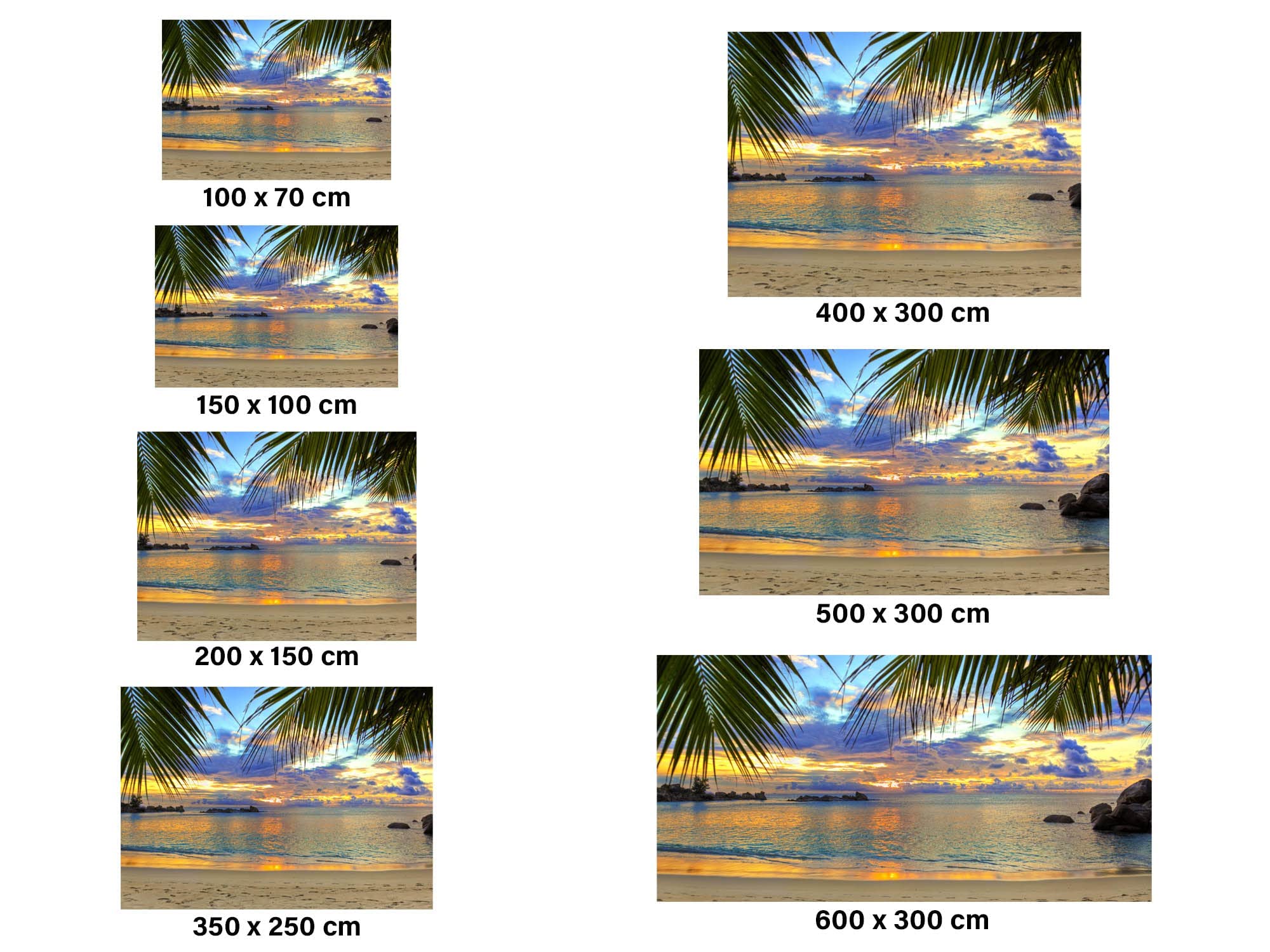 Oedim Papel Pintado Atardecer Playa Tropical, Decorativo para Habitaciones, decoración para Paredes, Mural