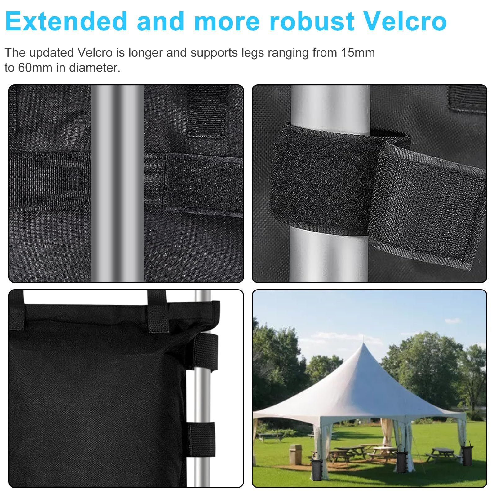 Set Di 4 Pesi Per Gazebo, Sacchi Di Sabbia 600d Oxford Ispessiti, Sacchi Di Sabbia Impermeabili, Per Tenda, Pesi, Per Tende A Baldacchino Pop-Up E Piedi Ponderati