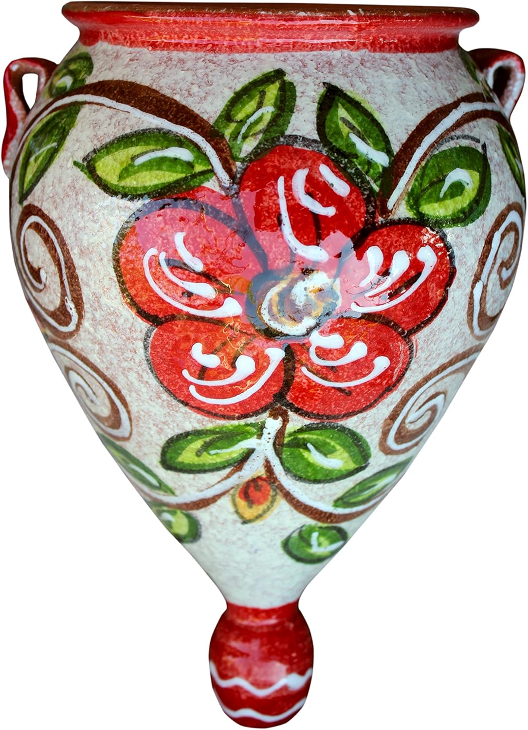 Cactus Canyon Ceramics Hand-Painted Spanish Orza Wall Flower Pot, Spanish Rose
