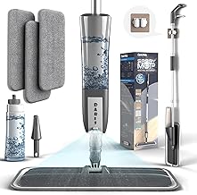 Balais Serpillère Vaporisateur avec Réservoir 3 Pads Microfibre Lavables Raclette Intégrée pour Sols Carrelage Bois Parquet Nettoyage Maison la Cuisine Le Bois Dur sans Traces Séchage Rapide