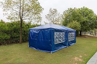 TEPET Gazebo da Giardino, Tenda da Sole per Tenda da Sole Gazebo in PE Blu per Feste di Matrimonio all'aperto in Giardino, 3x3m, 3x4m, 3x6m, Completamente Impermeabile,