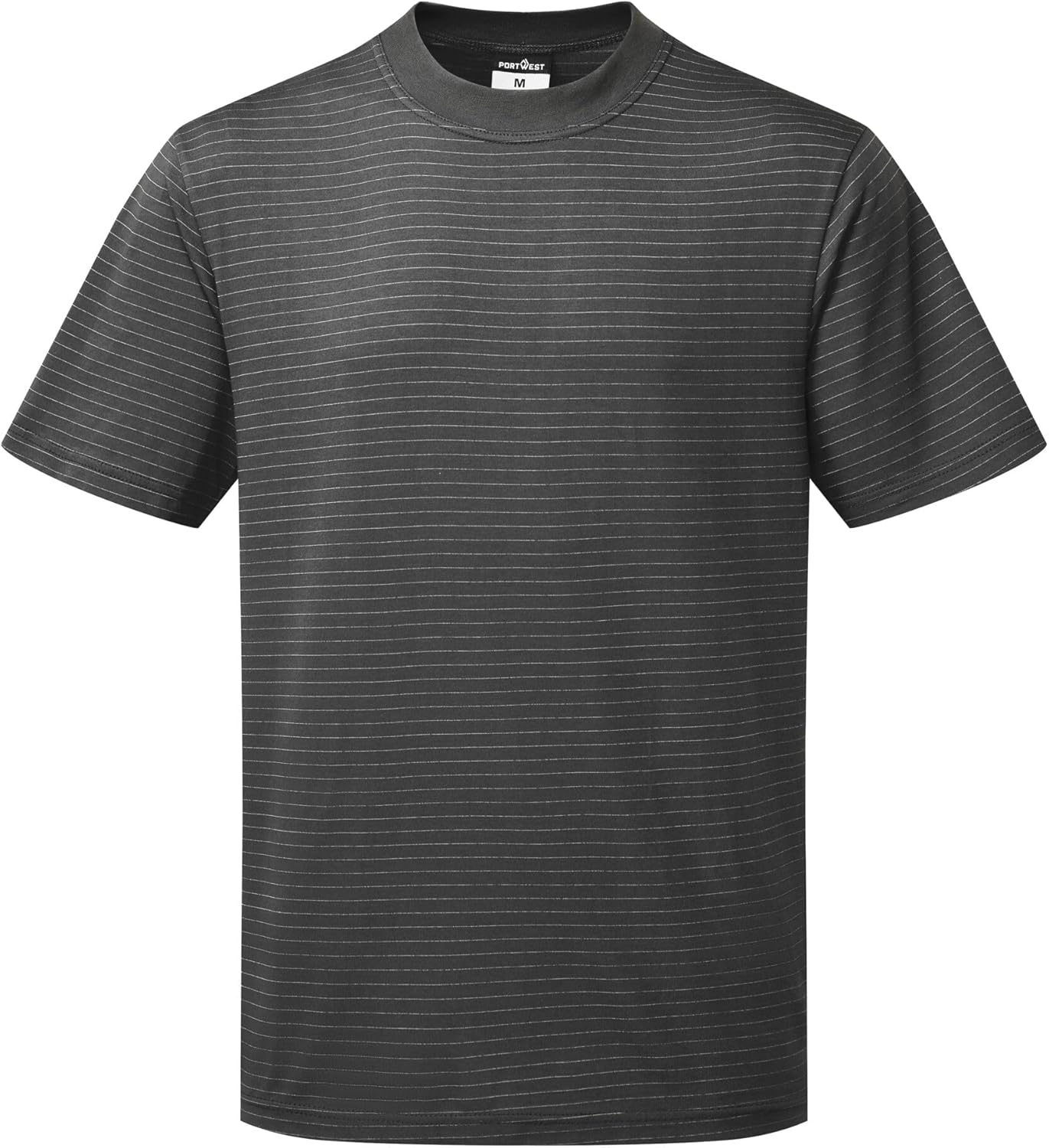Portwest AS20 Anti-Static ESD Short Sleeve T-Shirt Cotton Carbon Fiber Lightweight Safety Workwear Comfortable Fit