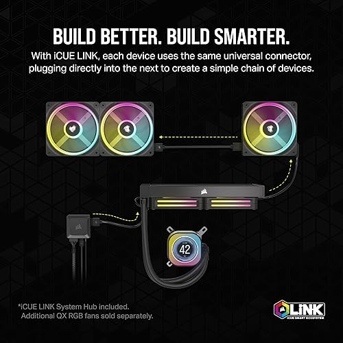 Miniatura 3 de CORSAIR iCUE Link H150i - Enfriador líquido de CPU - AIO de 14.173 in - Ventiladores QX120 RGB - Pantalla LCD IPS de 2.1 pulgadas - Compatible con