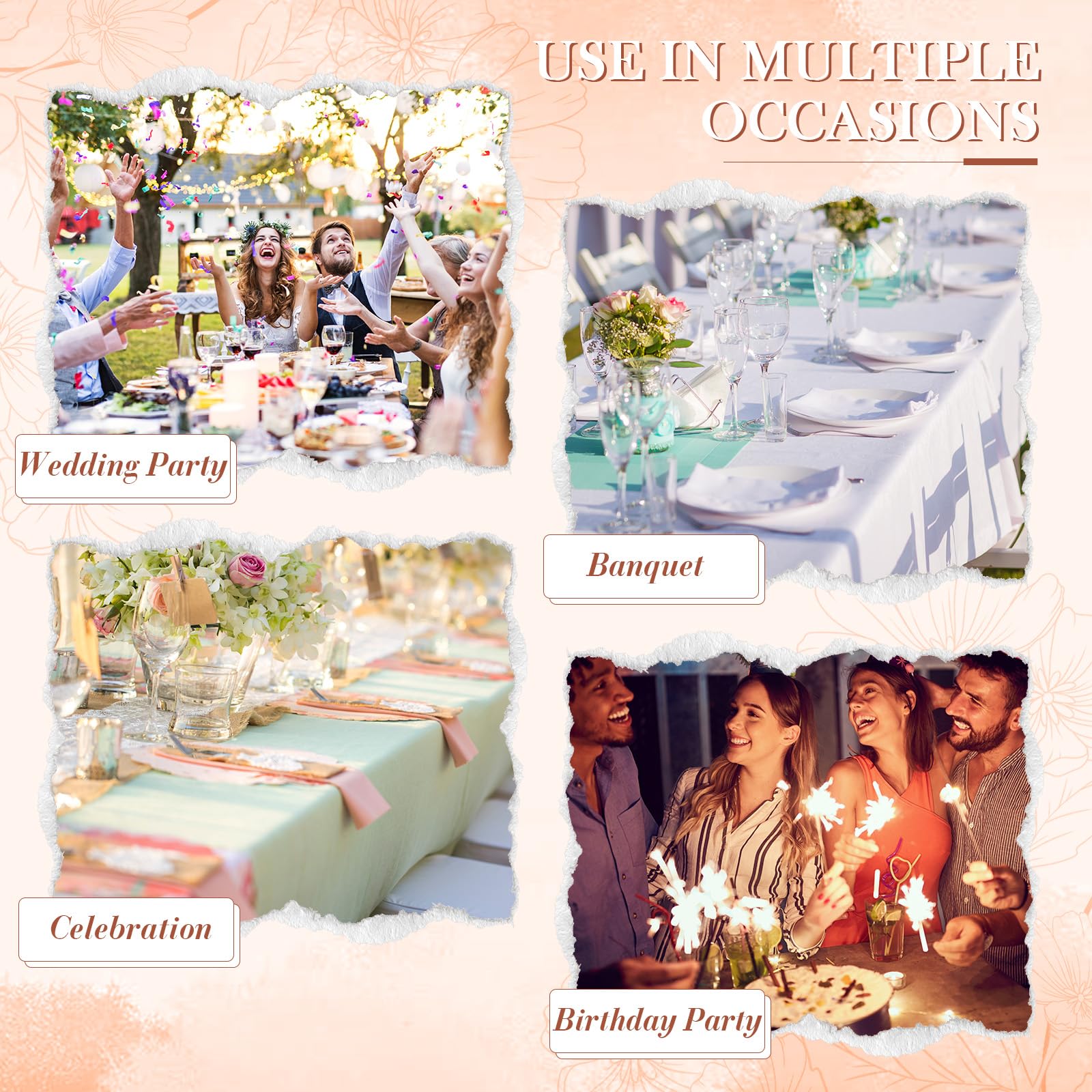 Cindeer Lot de 75 serviettes de table jetables en papier lin pré-pliées avec poche intégrée pour mariage, anniversaire, fête prénatale, enterrement de vie de jeune fille Rose et orange