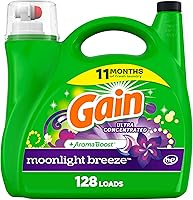 Vista 14 de Gain Detergente líquido para ropa con defensa del olor, aroma Moonlight Breeze, 65 onzas líquidas x 2, 45 x 2 cargas, detergente líquido y jabón