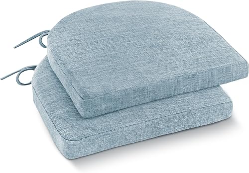 Miniatura 24 de Cojines para sillas de comedor con lazos y funda extraíble, cojines para sillas de comedor y cocina con parte inferior antideslizante, cojines