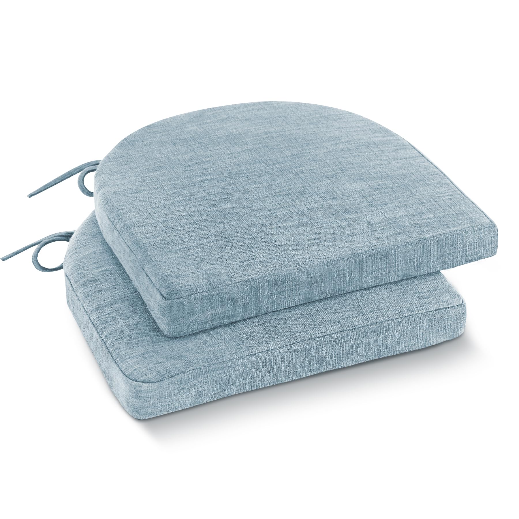 Photo 1 of IPYNBAP Chair Cushions for Dining Chairs, Kitchen Chair Cushions, 16'' x 16'' x 2'', Non Slip Indoor Seat Cushions, Chair Pads for Dining Chairs with Ties & Removable Cover, Set of 2, Light Blue