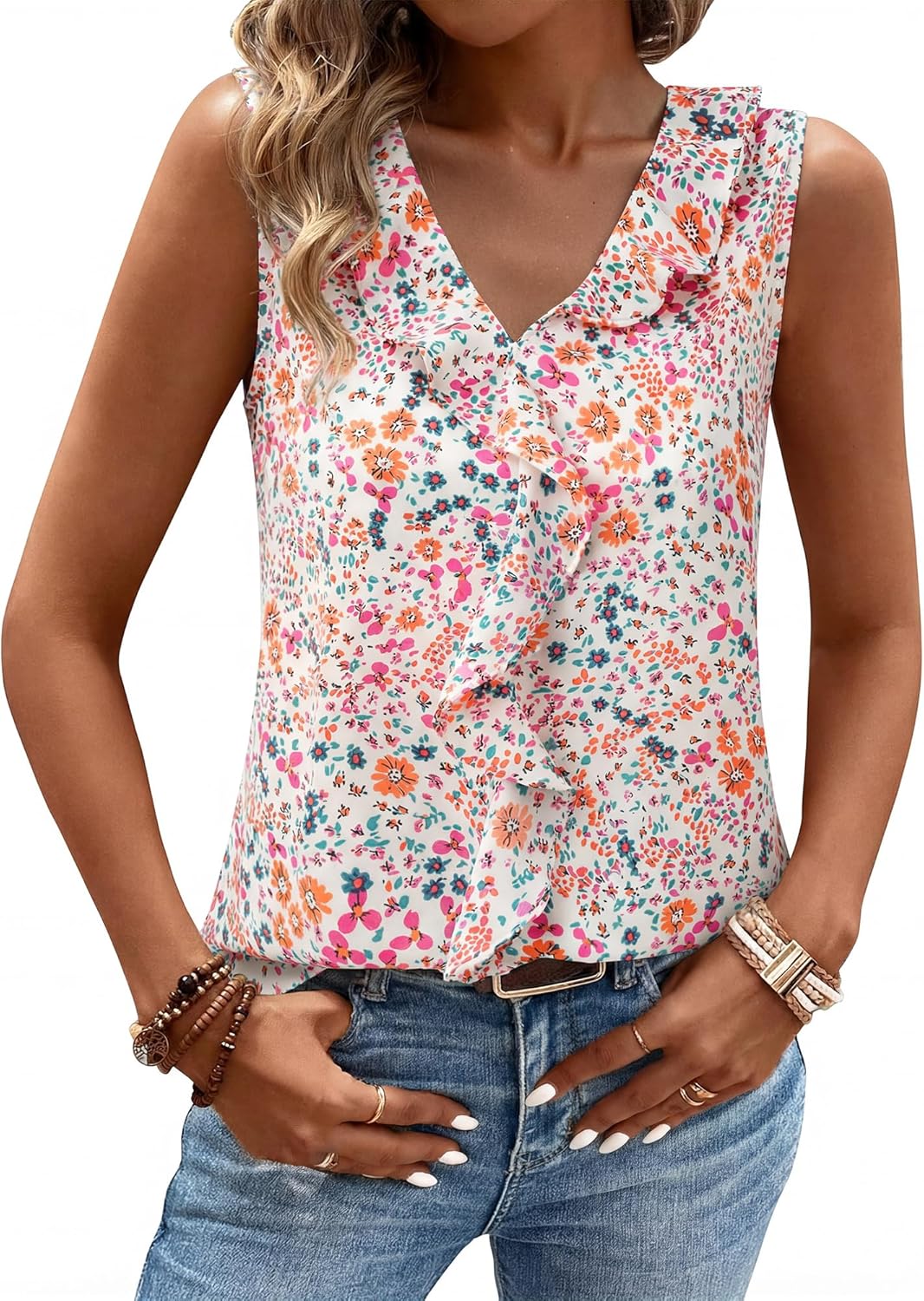 Gaharu Womens Summer Dressy Tank Top Sleeveless Business Casual Blouses Office Work Shirt - Image 4