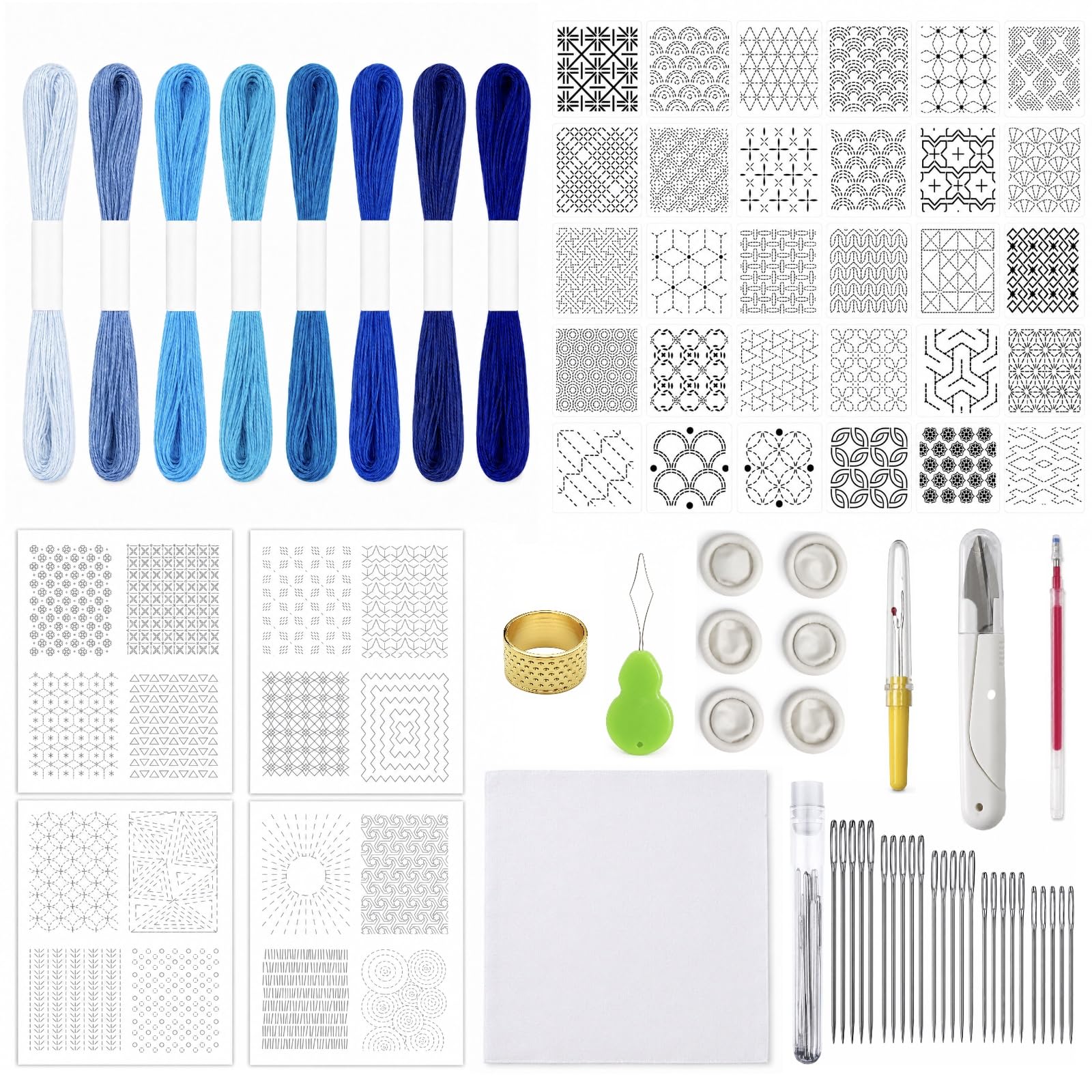 Sashiko Embroidery Kit - Beginner's Sewing Set -1