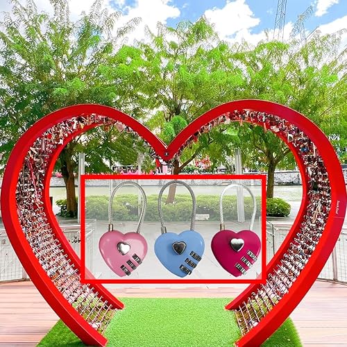 Miniatura 9 de Cerraduras de corazón, candado de amor, cerraduras de casillero pequeñas, cerradura de amor para caja de almacenamiento de joyas, decoración de