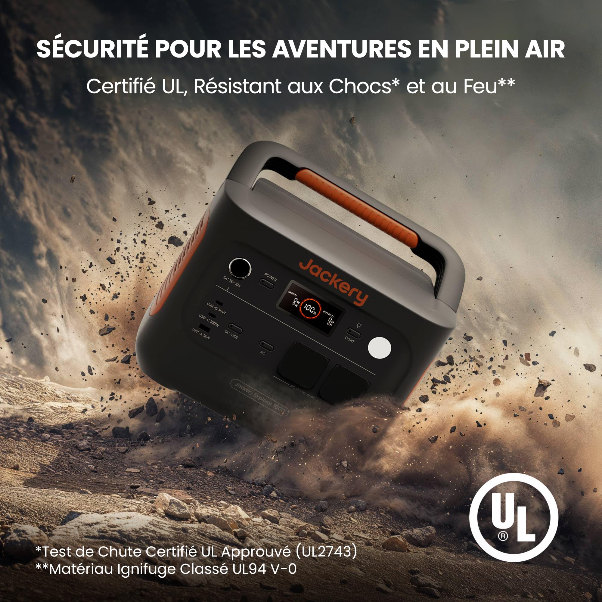Station Électrique Portable Jackery Explorer 1000 v2, 1070Wh Batterie LiFePO4, 1500W Sortie, 6 Ports CA/CC USB-C/A, Charge Rapide 1H, Générateur Solaire pour Plein Air, Camping, Urgence