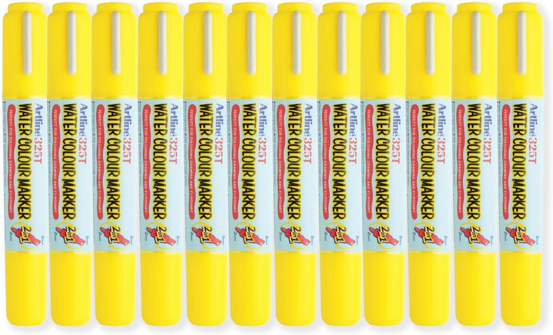 – ARMK325YL 325T Acrylic Fibre Tip Water Colour Marker (2.0-5.0mm, Yellow)- Pack of 12 Pieces