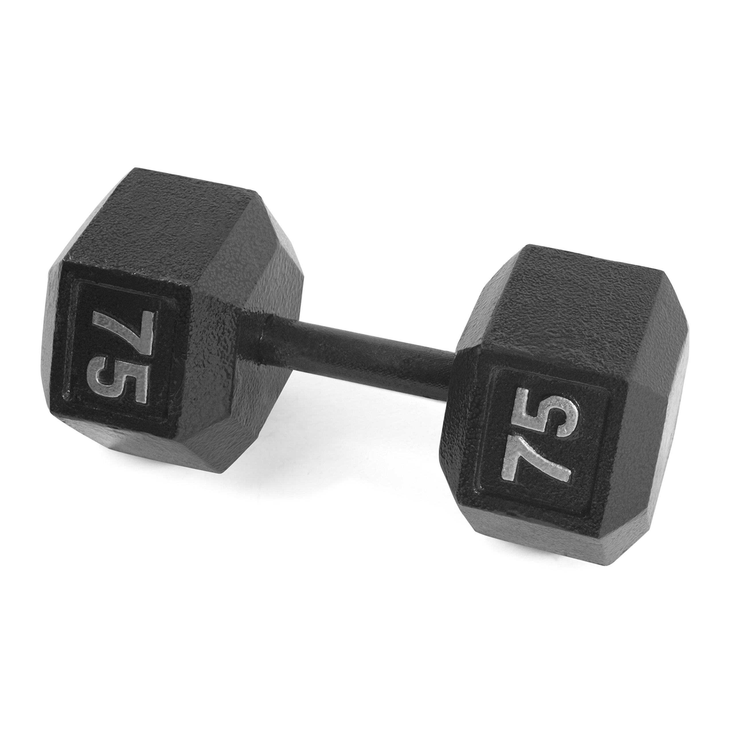 CAP Barbell Żeliwne hantle sześciokątne, czarne, pojedyncze, 34 kg
