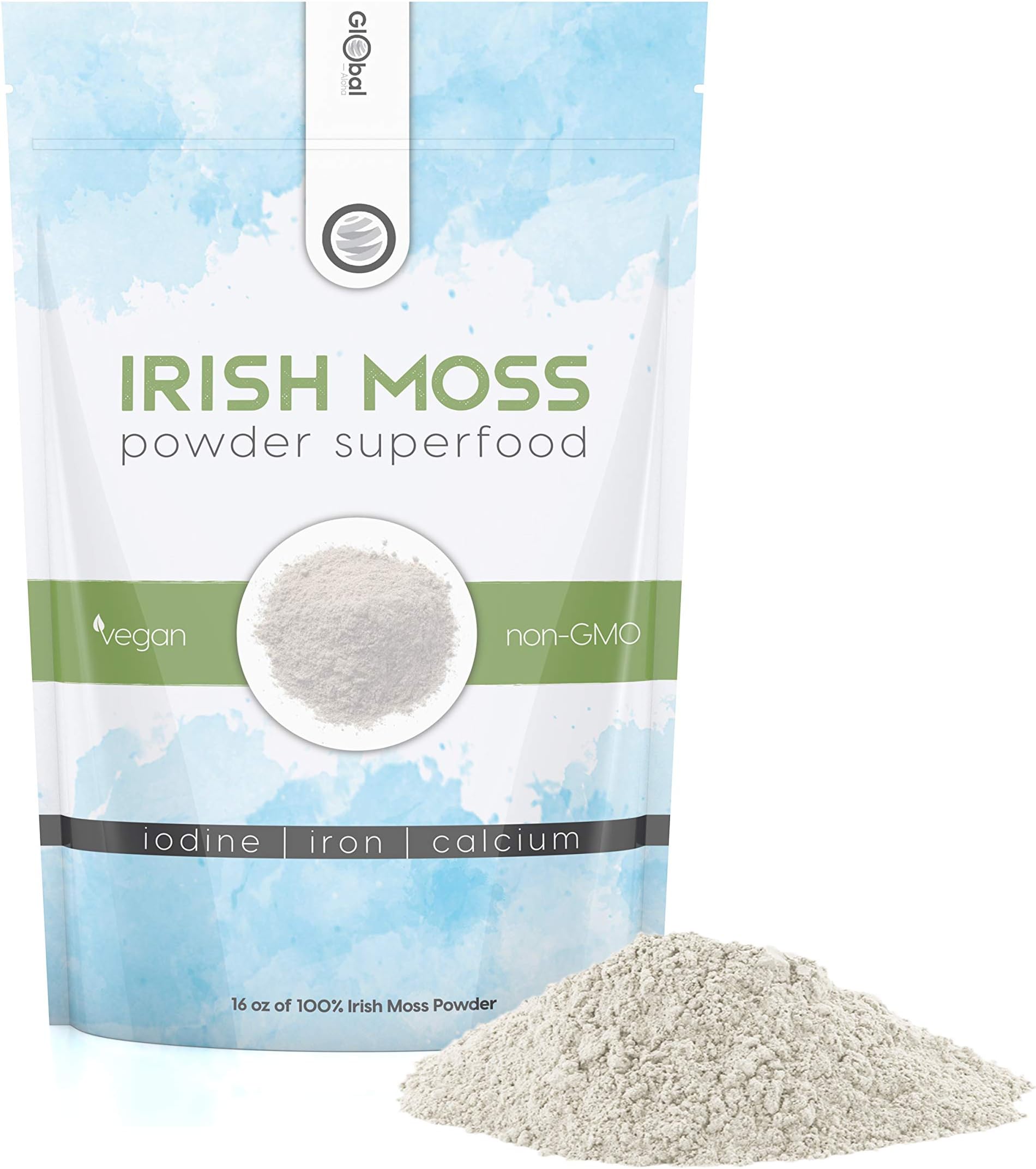 Irish Sea Moss Powder: Chrondus Crispus 16 Ounces Superfood - Seaweed Body Supplement