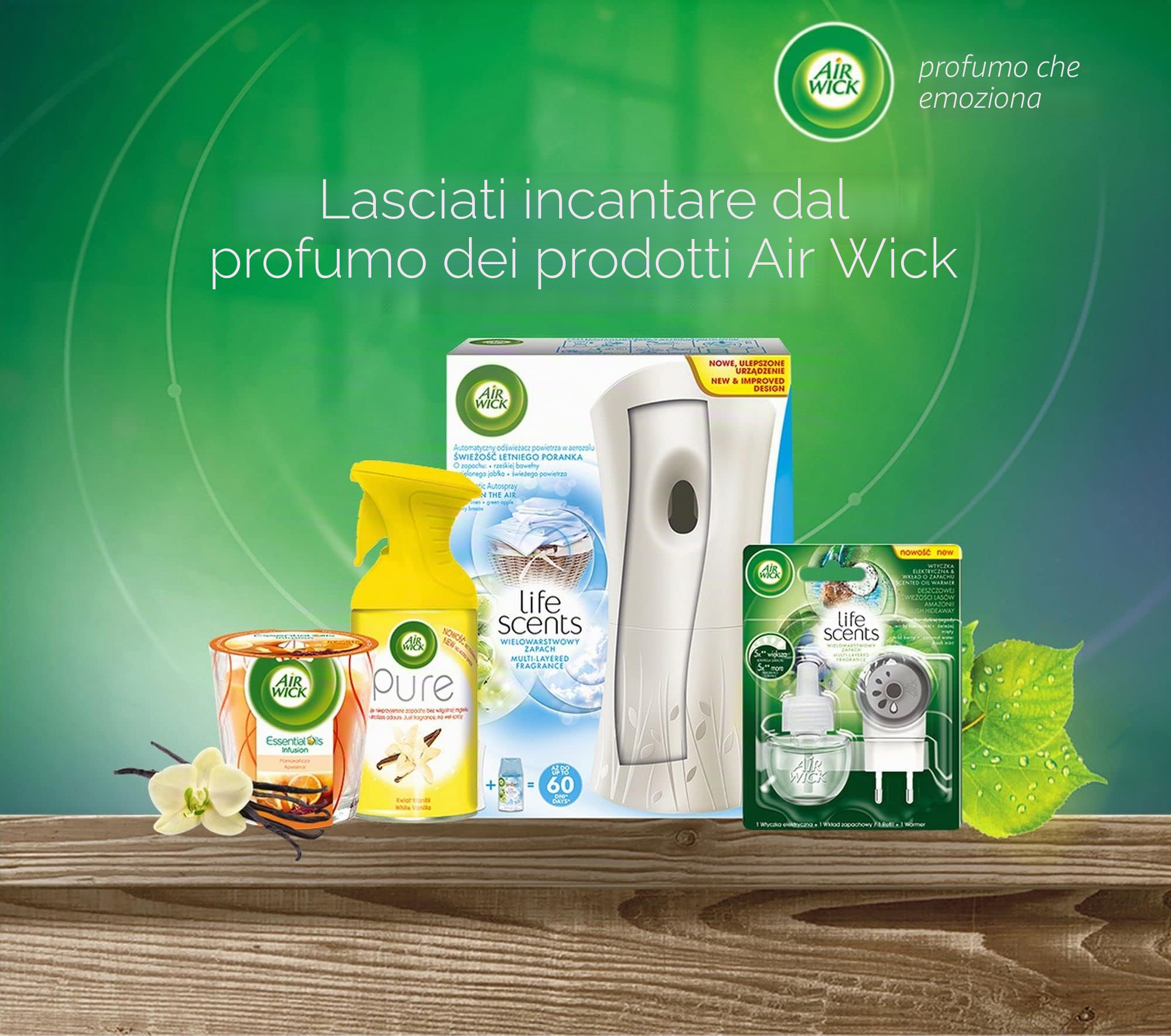Air Wick Airwick Aerosol Spring Delight Pure, Premium profumata Spray Pure, 6 pezzi (6 X 250 ML)