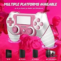 Vista 3 de Wireless Controller Compatible with PS4/Pro/Slim, Black ps4 controller with Dual Vibration, 1000mAh Battery, 6-Axis Motion Sensor, Built-in Speaker