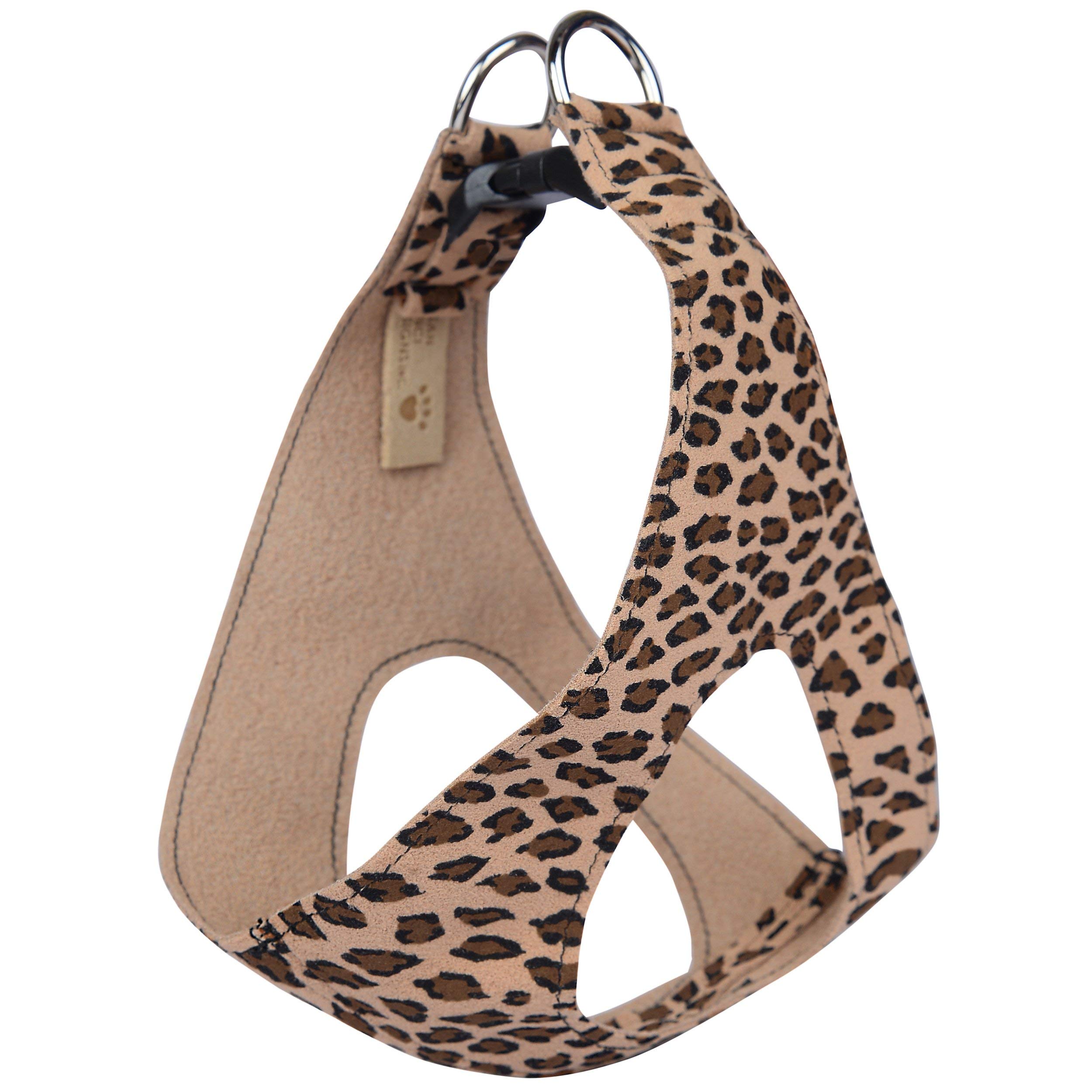 SUSAN LANCI DESIGNSPremium Ultrasuede Step in Harness for Dog and Pets, Cheetah, X-Small/Small