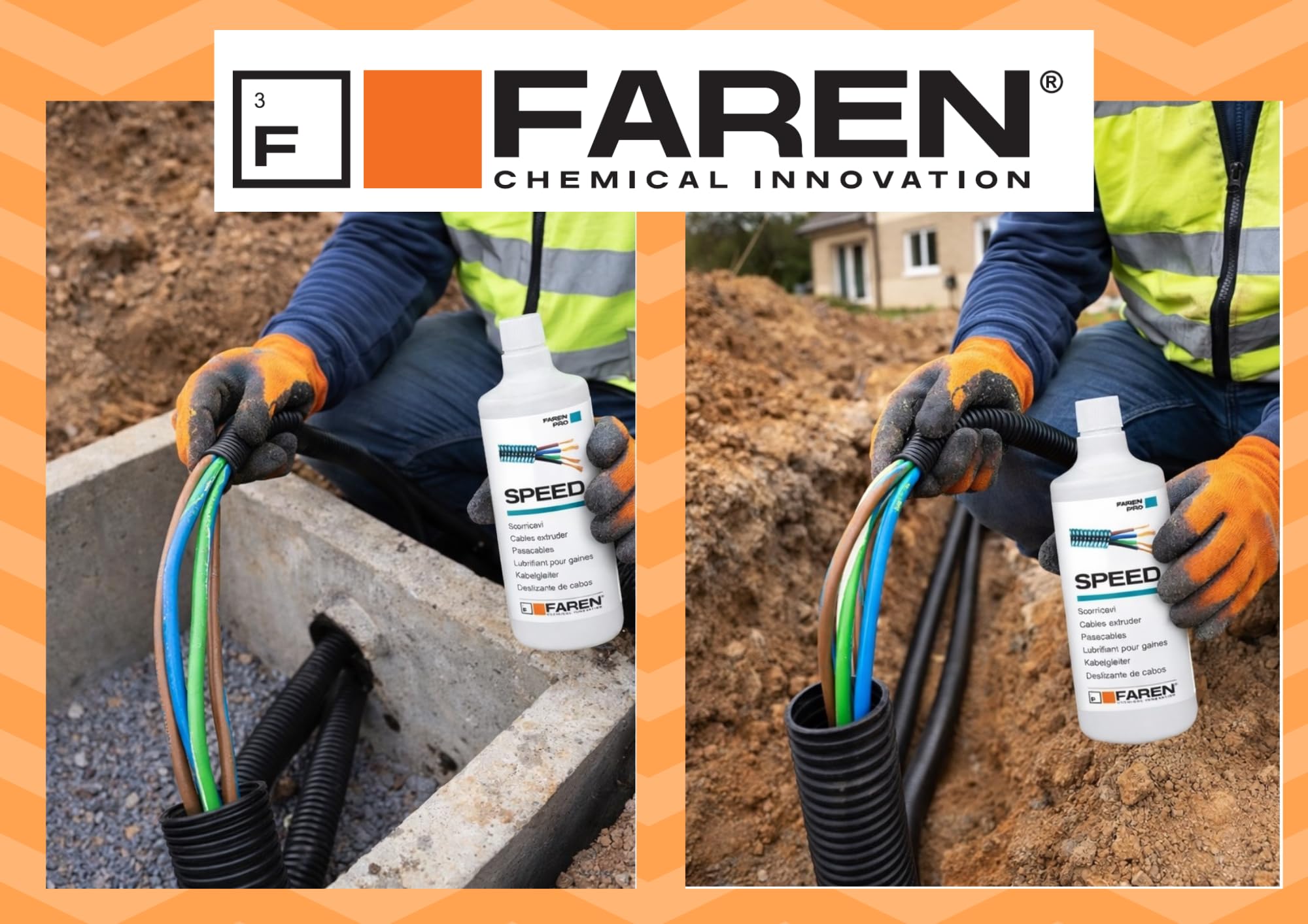 Faren SPEED Passacavi Liquido Siliconico, Lubrificante per Cavi Elettrici, Scorrimento Facile, Antigrippante per Passacavi, Tubi e Guaine, 1lt