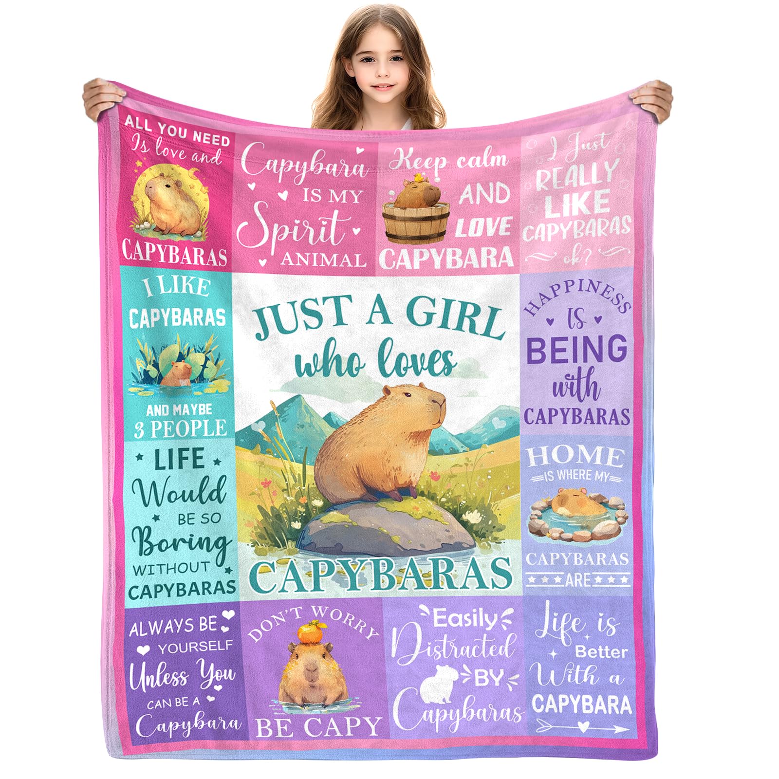 Yasrlvun Capybara Gifts for Women Men 50x60 Inch Capybara Throw Blanket for Capybaras Lovers Christmas Thanksgiving Capybaras Presents