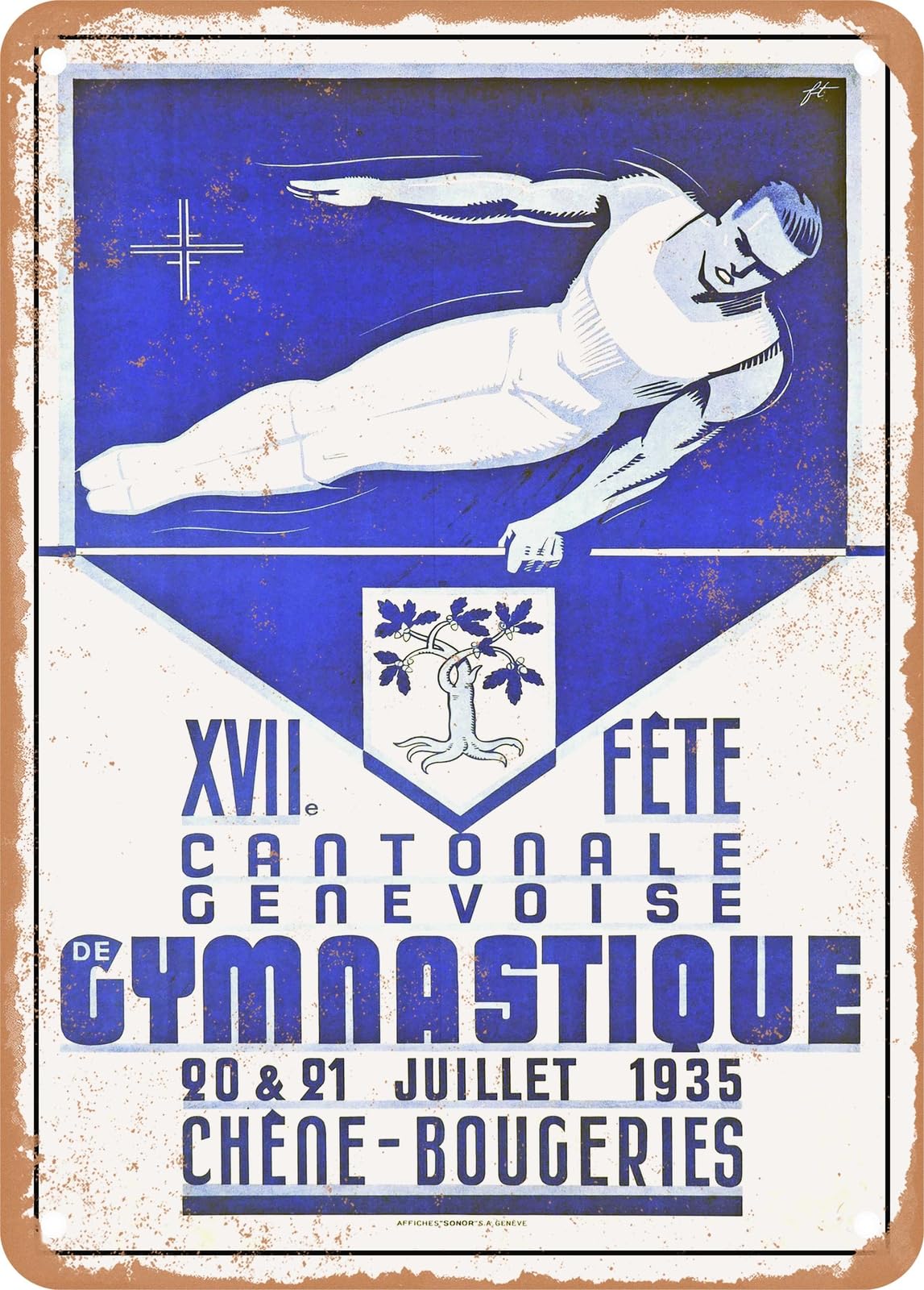 METAL SIGN - 1935 XVII Cantonal Festival of Geneva Gymnastics Vintage Ad home decor