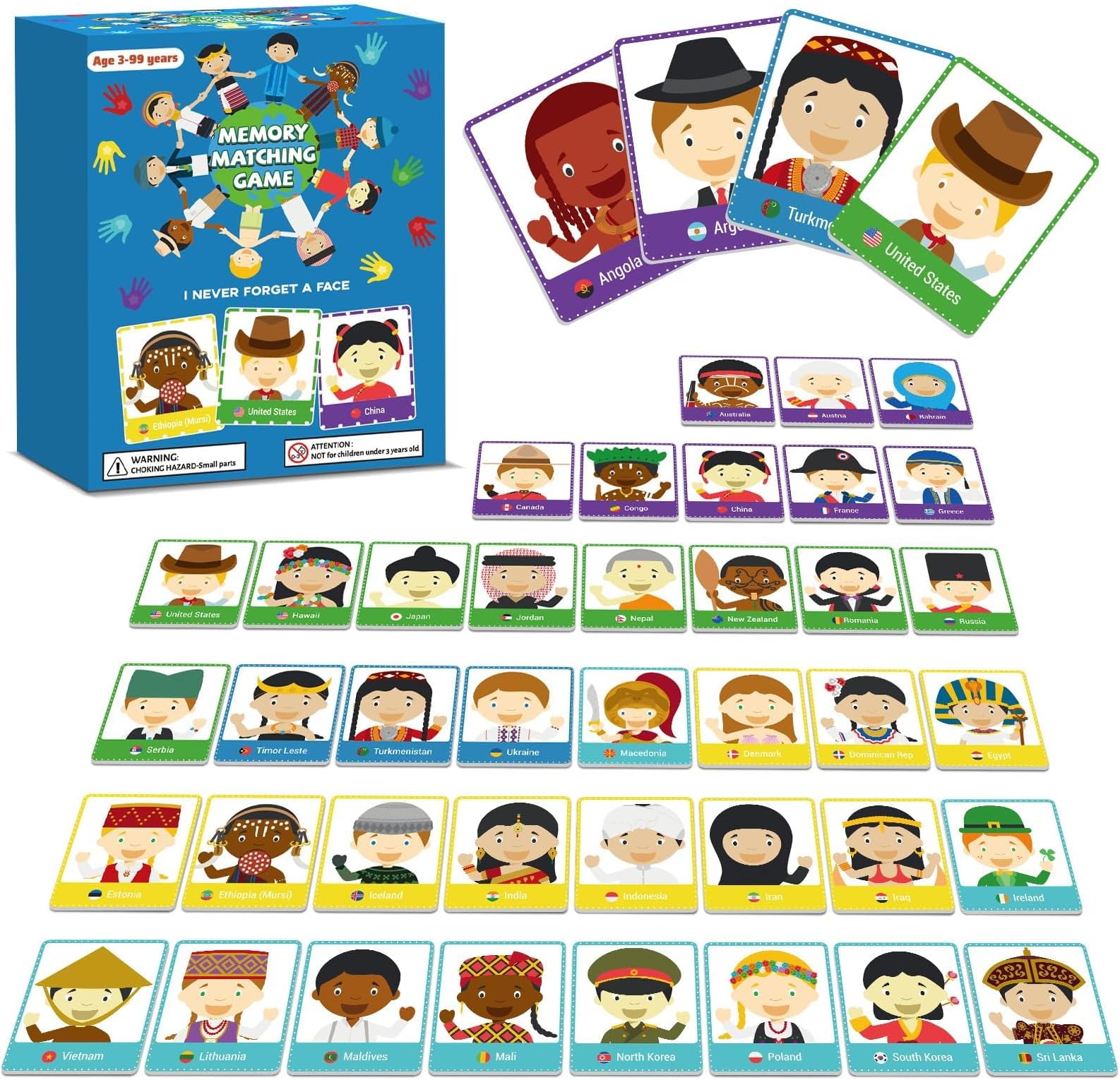 gisgfim Memory Matching Game Never Forget a Face Concentration for Kids Matching Games for Children