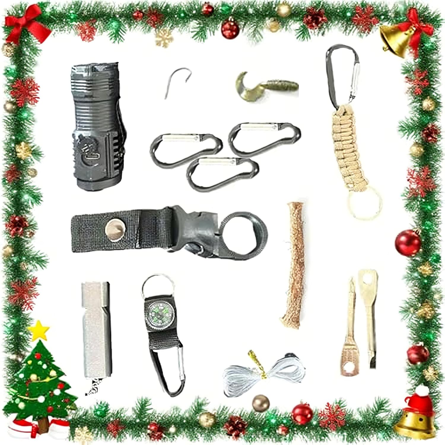Survival Kit Advent Calendar for Men 2025 – Christmas Countdown Kit with Explorer Tools, Outdoor Survival Gear, Camping Gadgets & Survival, Explorer, and Camping Advent Calendar - Image 3