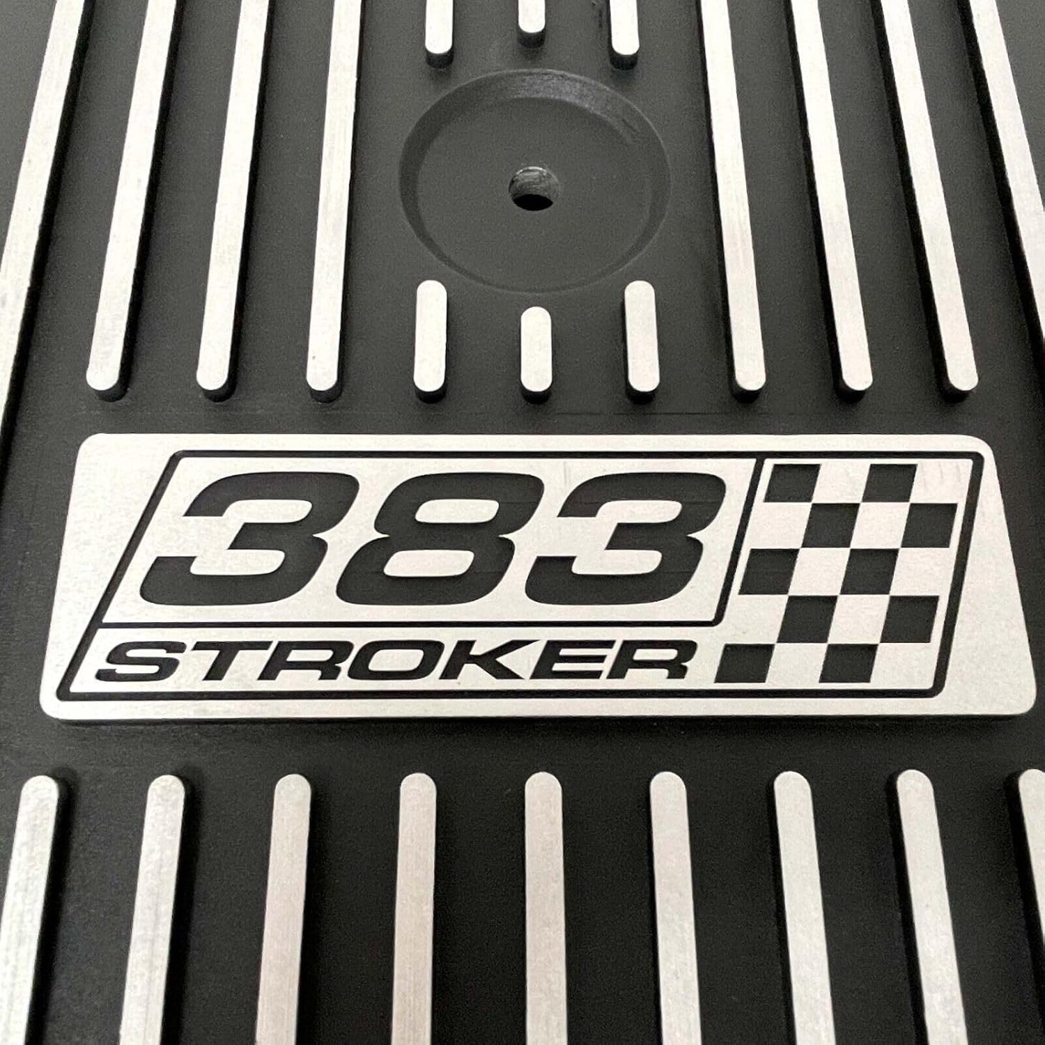 383 Stroker Round 14” Black Air Cleaner Kit - Finned - Ansen USA