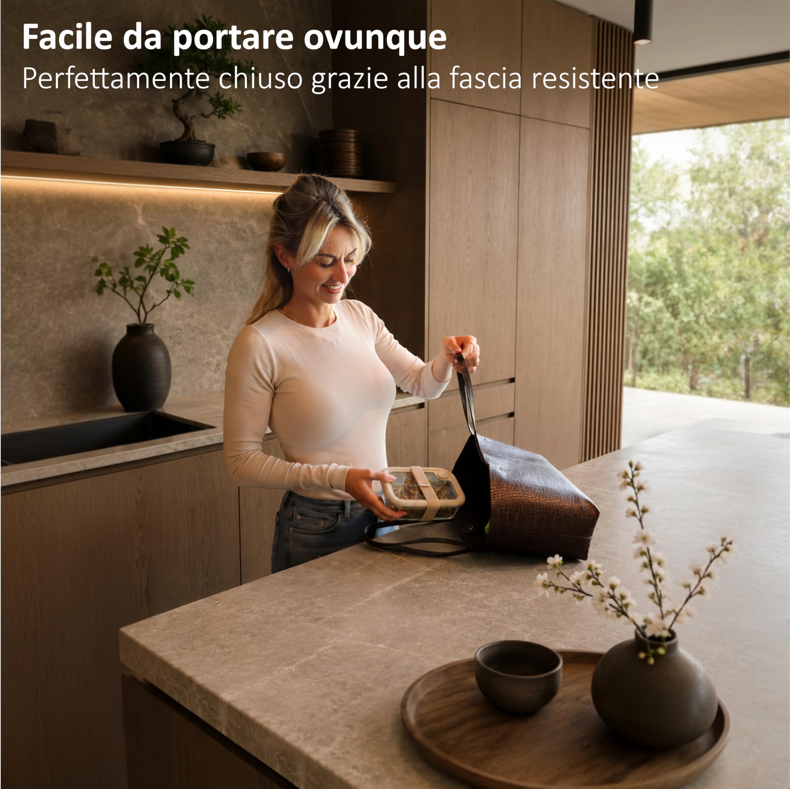 Contenitori vetro per alimenti set 6 pezzi - Contenitori per alimenti con coperchio in vetro - Senza BPA PFAS - Porta pranzo vetro microonde - Microonde forno freezer lavastoviglie