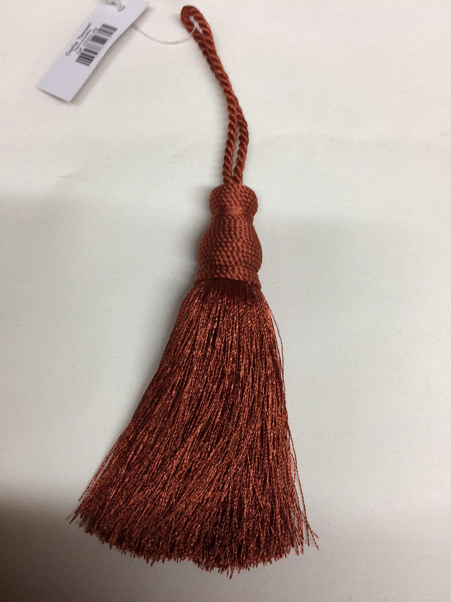 Designer Cushion & Curtains 12cm Key Tassels Terracotta