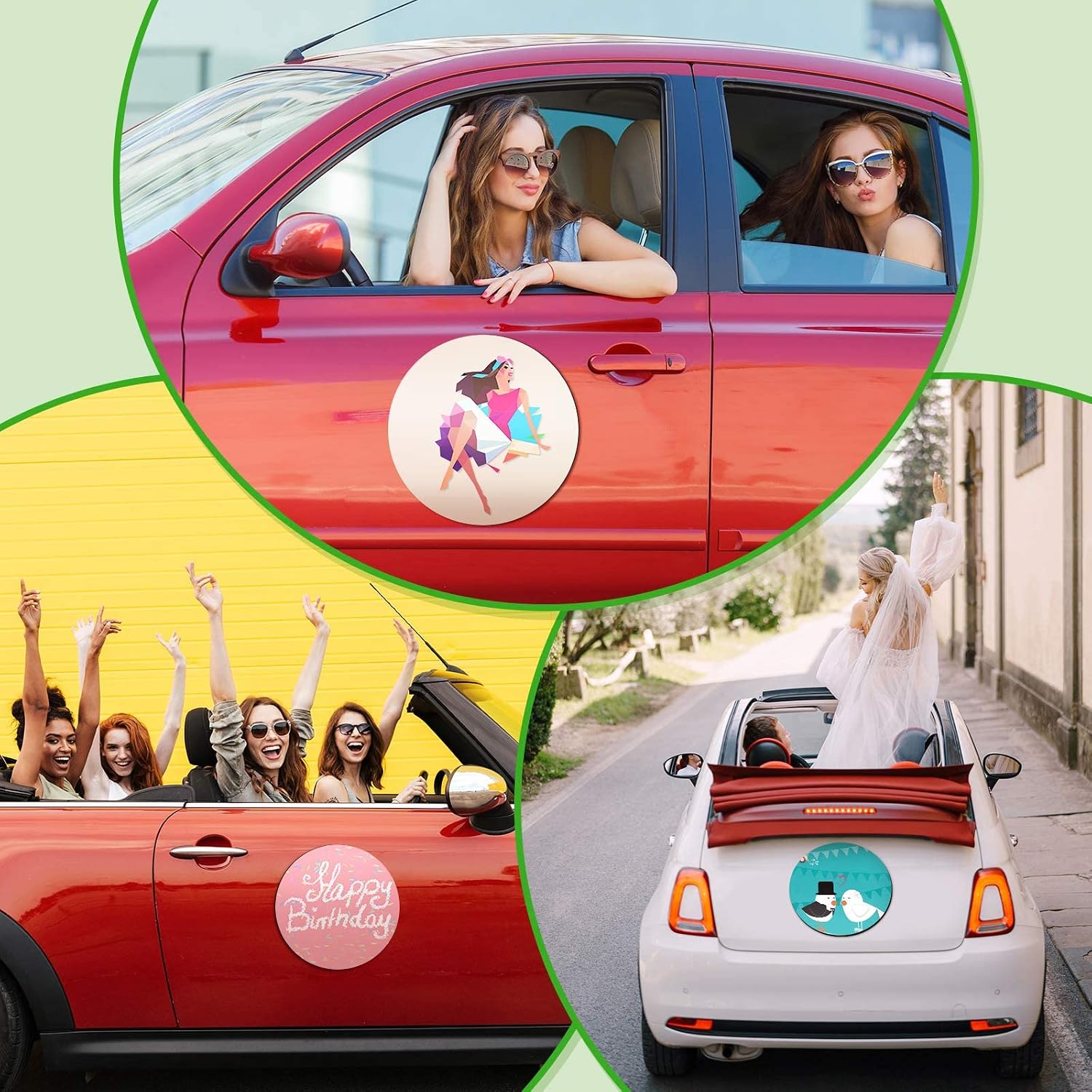 Frienda 2 Pcs Blank Car Magnets 12'' Round Flexible Magnetic Signs for Vehicles Custom Car Door Magnetic Truck Signs Bumper Sticker Sheet for DIY Businesses Advertise Cover Logo Prevent Scratches Dent