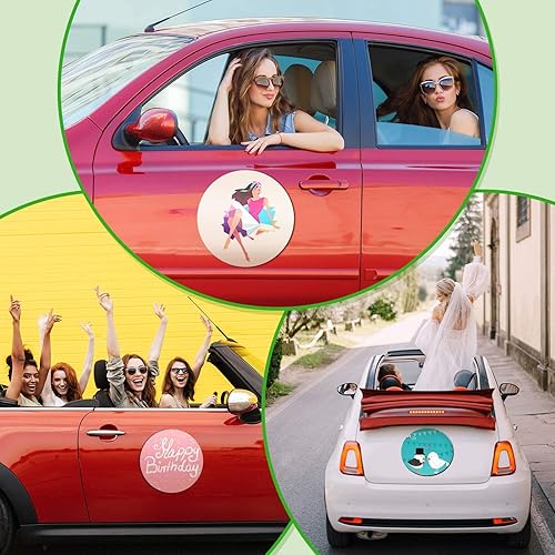 Miniatura 7 de Frienda Paquete de 2 imanes magnéticos para automóvil en blanco, hoja de calcomanías para parachoques con imanes autoadhesivos para automóvil para