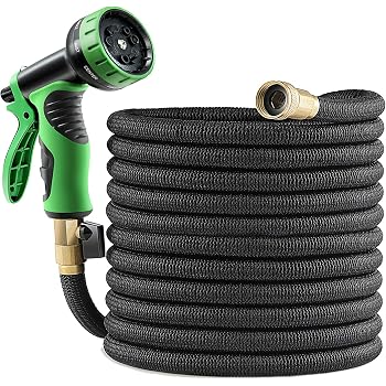 Amazon Com Best Quality Expandable Garden Hose 50 Ft With Super Strong Latex Core Extra Long Life Textile No Rust Brass Connector No Kink No Twist No Tangle And Newest 9 Function Spray