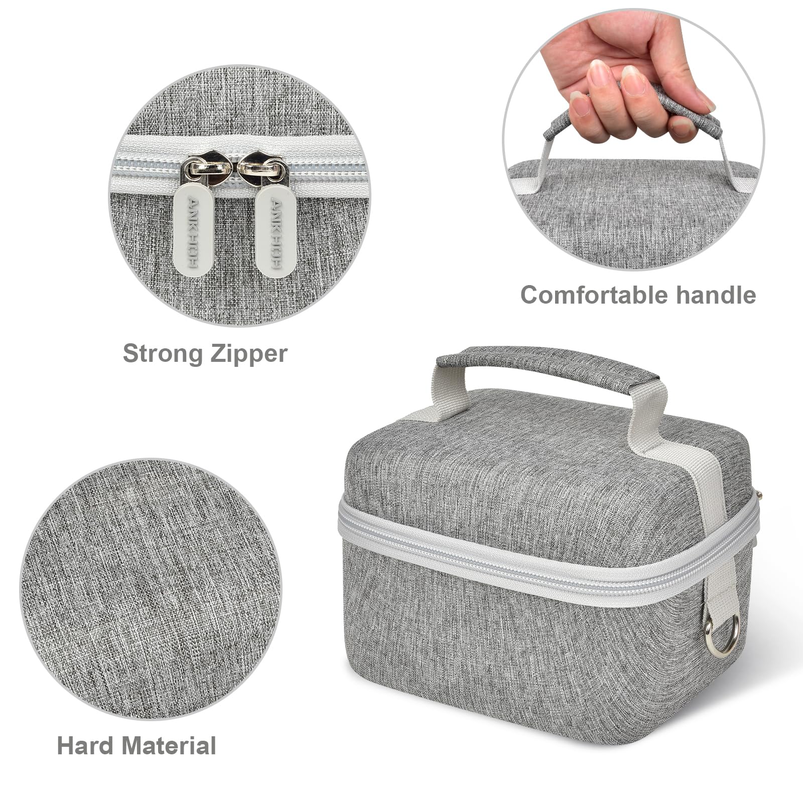 Funda para cámara KODAK/NIKICAM/para AOREGRE/para VJIANGER 5K 4K cámara digital y organizador de almacenamiento para cámara de vlogging, negro (solo caja) (gris)