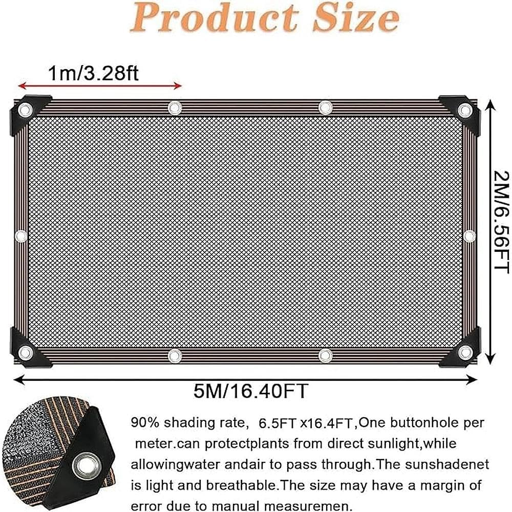Rete di ombreggiatura 4 x 4 m, protezione solare con occhielli, 90% effetto ombreggiante, rete parasole per giardino, rete parasole nera