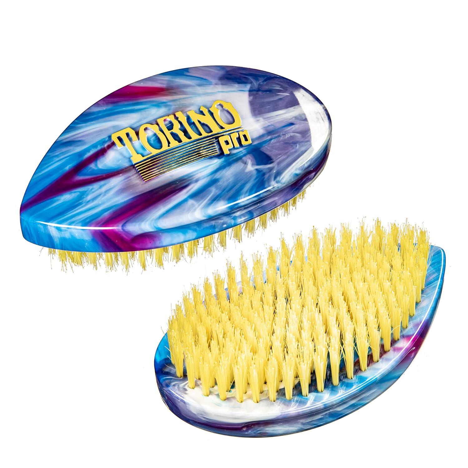 Torino Pro Curve Wave Brush #232- Curved Palm Medium Hard Shower brush - Reinforced bristles - Great for wolfing to manage your 360 Waves - Image 2