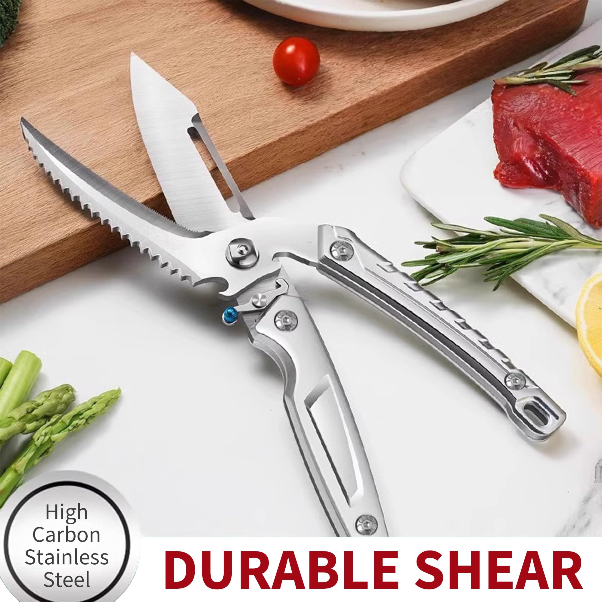Heavy Duty Poultry Scissors for Cutting Chicken Bone Detachable Kitchen Shears for food Sharp for Cutting Meat and Turkey