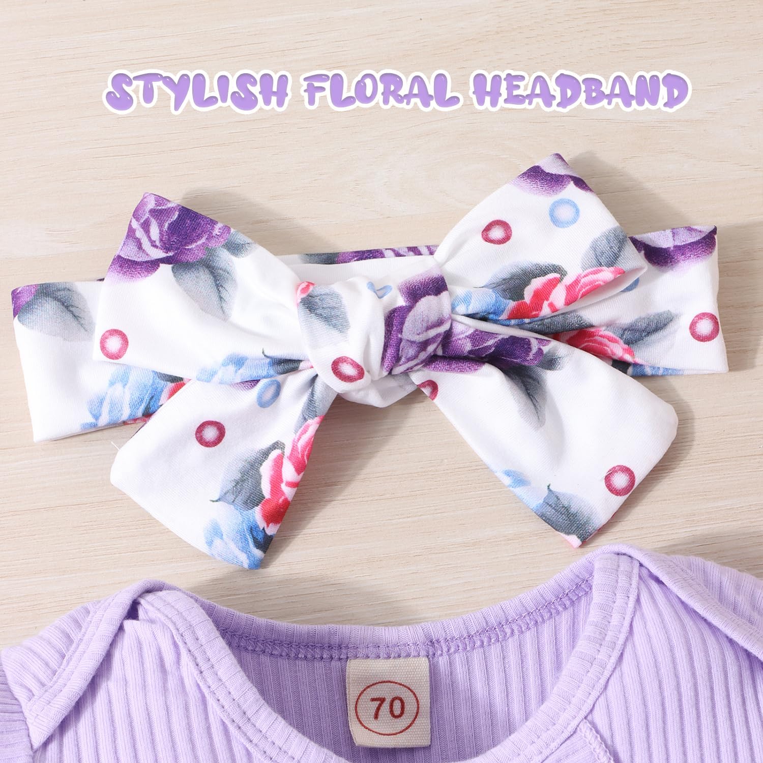 GDTOGRT Baby Girl Clothes Newborn Infant Outfits Ruffle Romper+ Floral Pants + Cute Headband Sets for Girls - Image 8