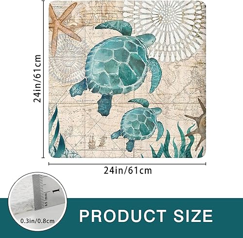Miniatura 2 de Tapetes de ducha de tortuga marina para ducha interior, tapete de baño cuadrado antideslizante, bonito tapete de ducha para suelo de baño, tapete de