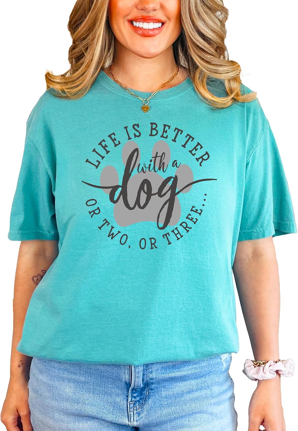Life is Better with a Dog Shirt for Women Funny Dog Mom Graphic Tshirt - Image 4