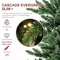 Vista 184 de Glitzhome Prelit Christmas Tree, 6ft Flocked Artificial Christmas Tree Serene Snowscape Fir with 300 Warm White Lights for Home, Office, Party