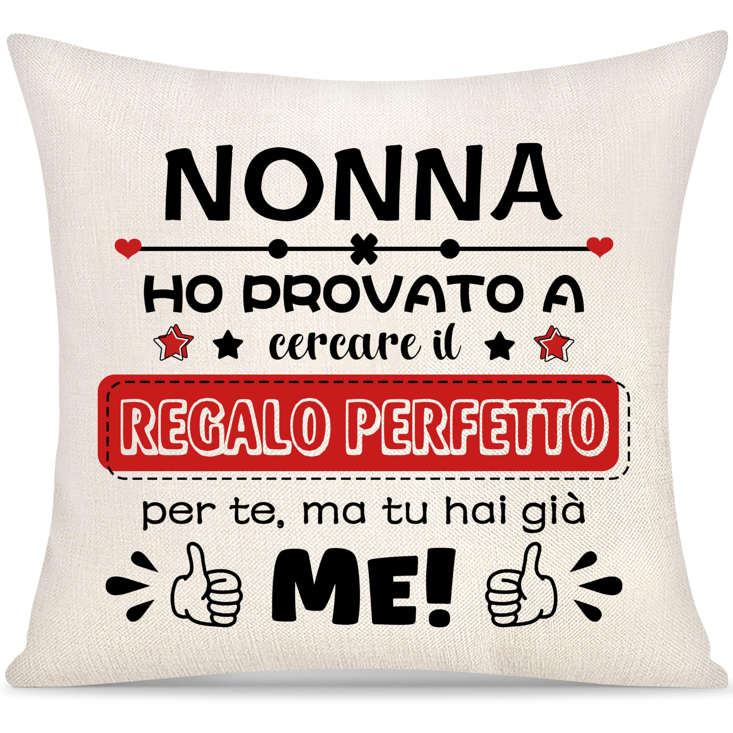 Nonna Copricuscino Regalo per Donna da Nipote Festa della nonna Regali Copricuscini Decorativi Regali di Natale Compleanno Ho Provato a Cercare il Regalo Perfetto per te Festa della mamma (Nonna-a)