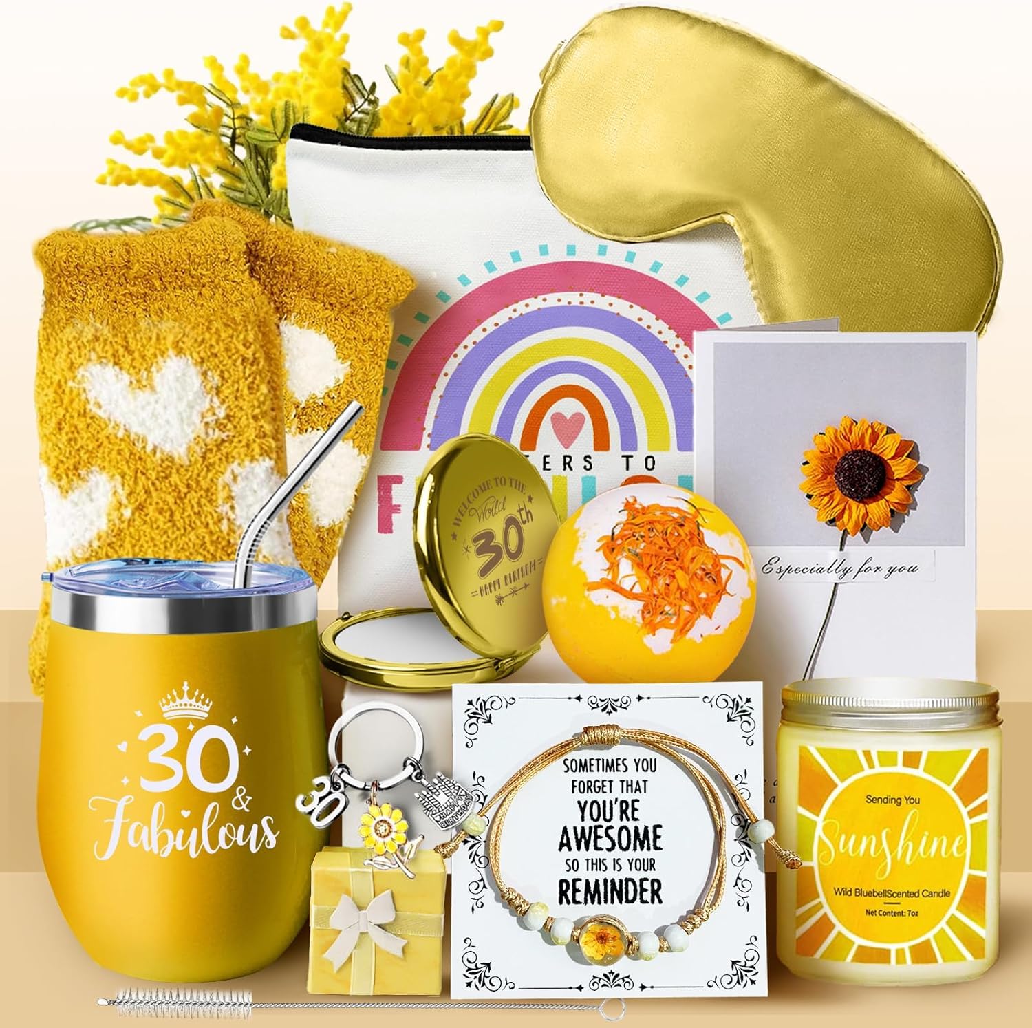 WULAIHO 30th Birthday Gifts for Women, Happy Birthday Pamper Set Present Basket, Unique Hamper Gift Ideas for Her, Best Friends, Sisters, Daughter, Niece, Granddaughter