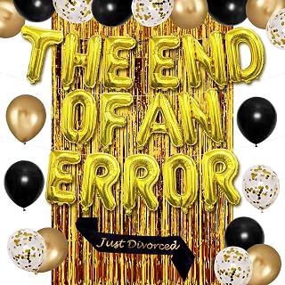 Divorce Party Decorations Kit - 'THE END OF AN ERROR' Balloons, Banner, Sash - Vibrant, Mixed Colors - Perfect for Divorce Party Occasion