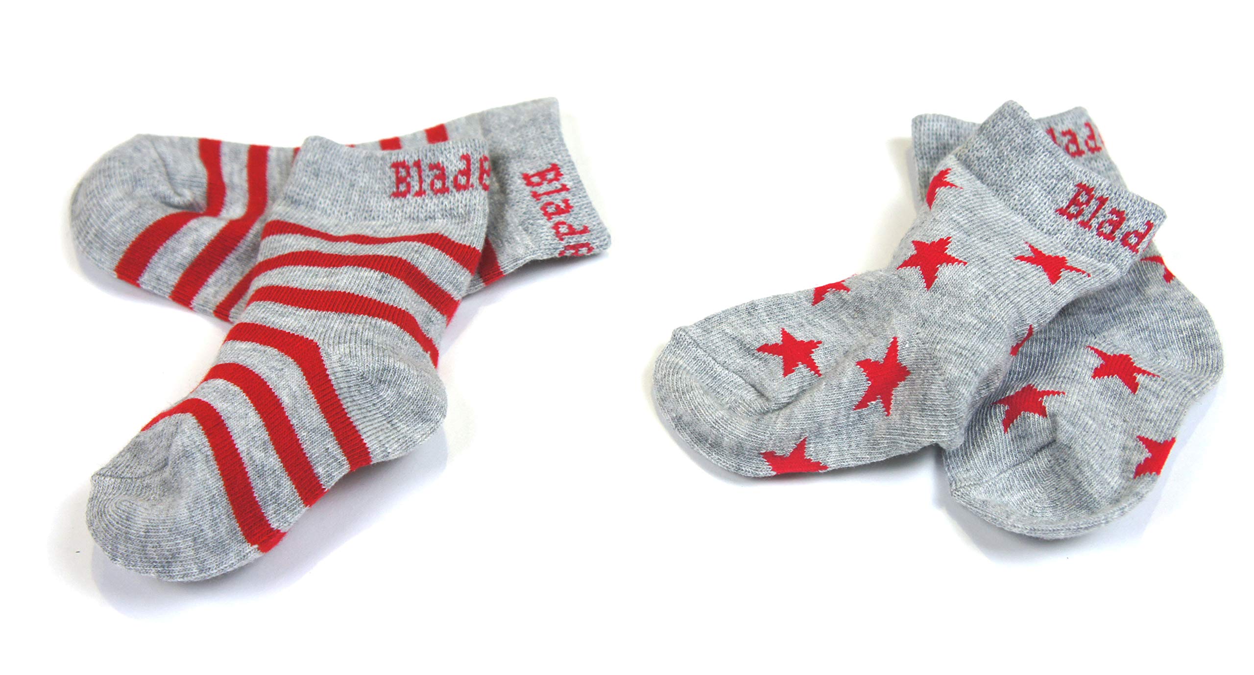Blade & Rose Grey & Red Socks 1-2 Years