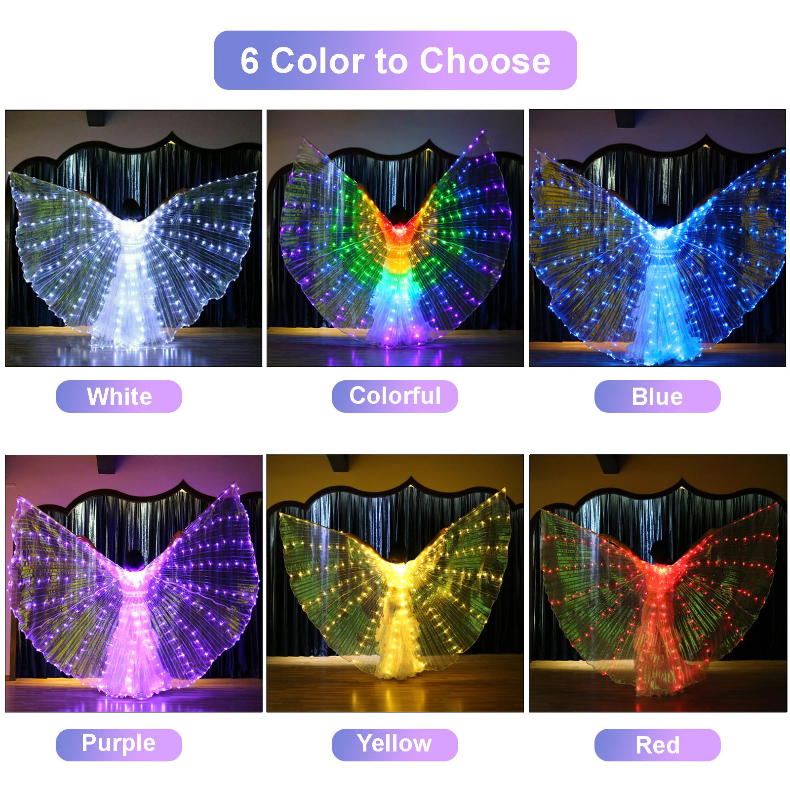 LED-Isis-Flügel, leuchtende Engelsflügel, ideal für Karneval, Bühne, Halloween, Weihnachtsfeier (weiß)
