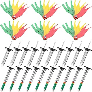 Tire Tread Depth Gauge Brake Lining Gauge Set Color Coded Tire Gauge Brake Lining Thickness Gauge Automotive Brake Pad Measure Ruler Tool (30)