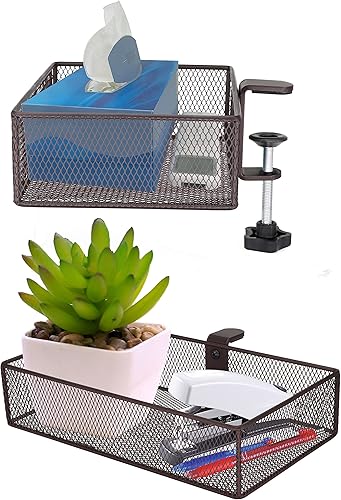 Miniatura 8 de Organizadores de cajones con clip, organizador de escritorio, se puede sujetar alrededor de la mesa para guardar artículos pequeños. (Blanco -