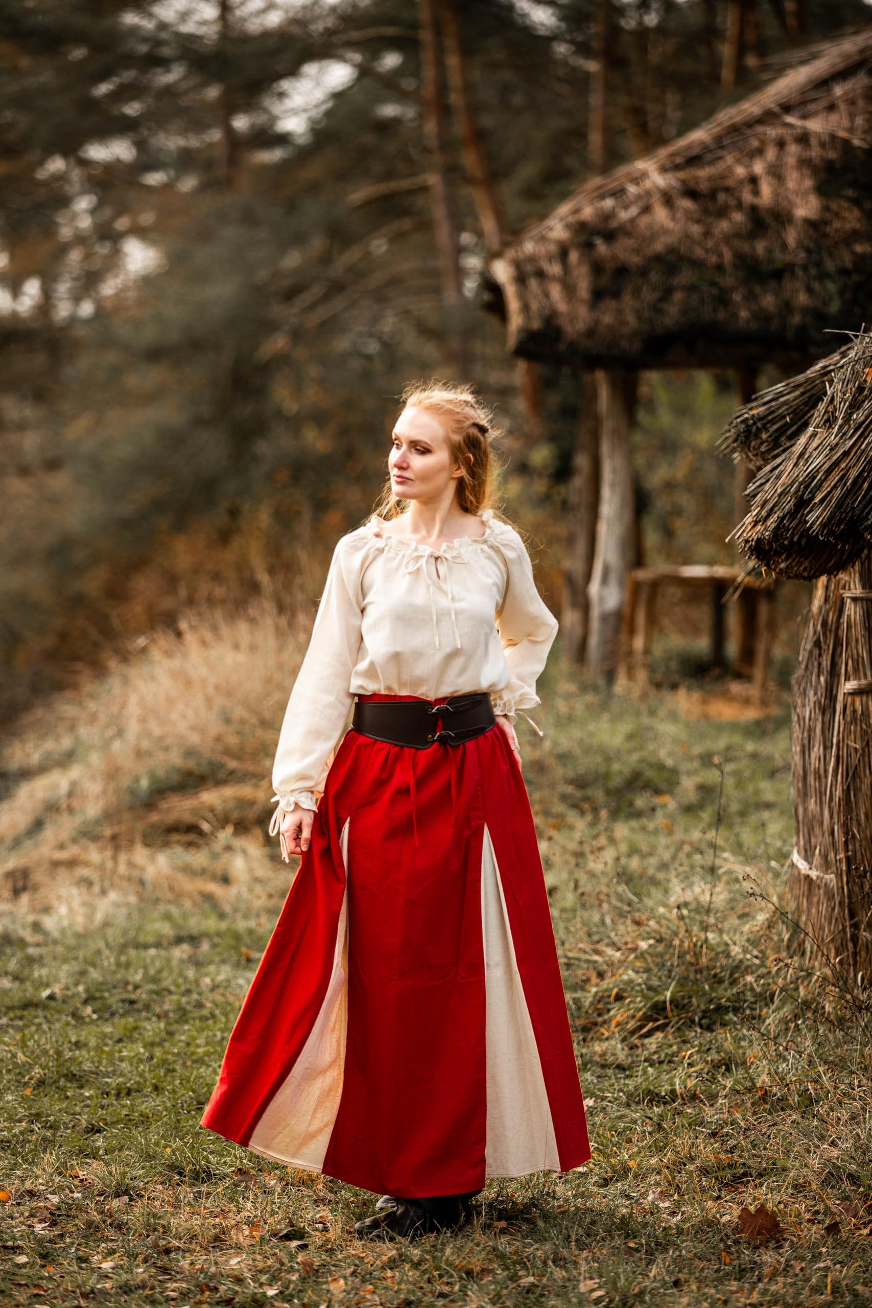 Leonardo Carbone® Mittelalter Miedergürtel Hedwig - Ledergürtel Damen, Mittelalter Kleidung, Gürtel Damen, LARP-Kleidung, Karneval, Cosplay, Wikinger Hobbit Kostüm, Karneval - 100% Echtleder Schwarz