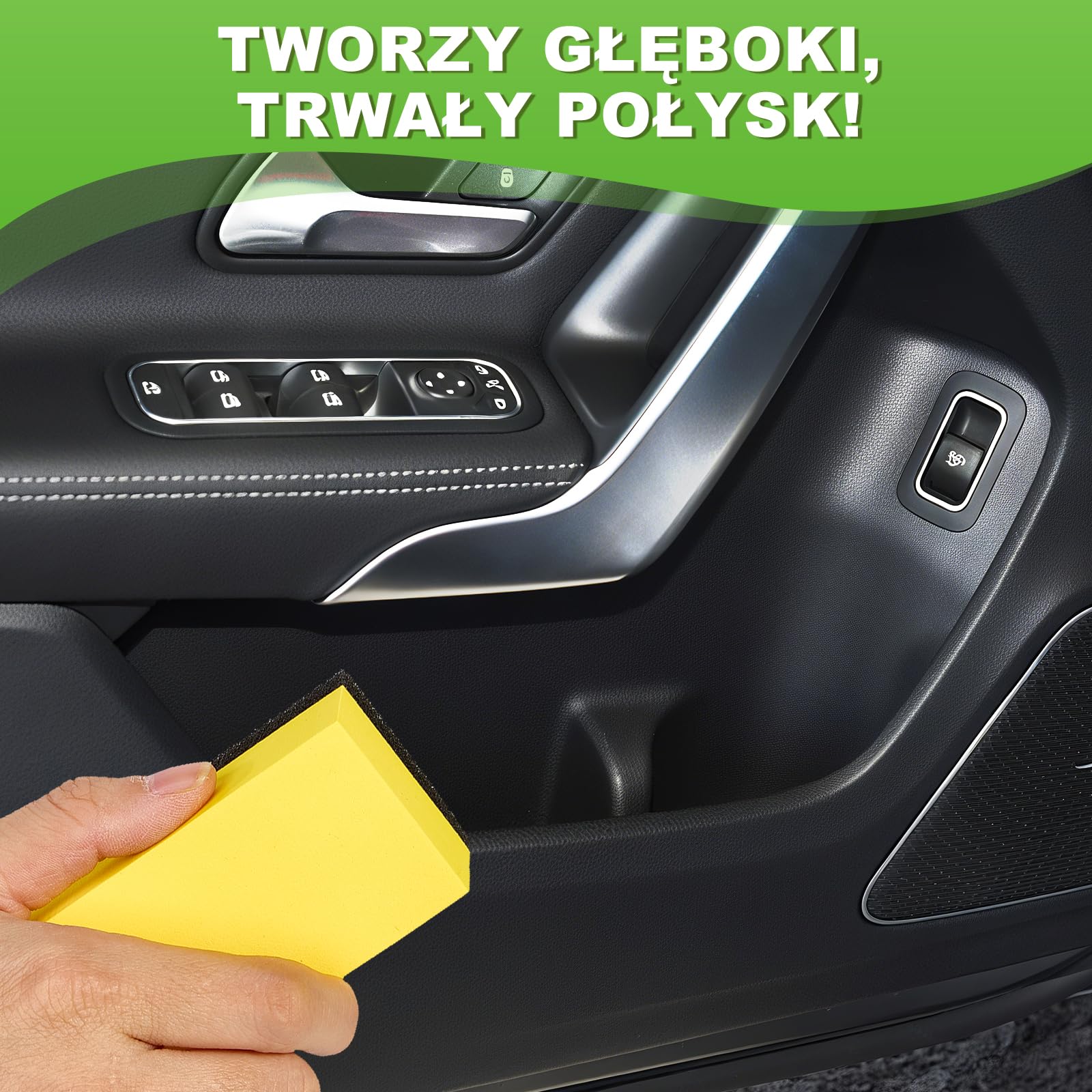 Odnowiacz Plastiku do Samochodu Czarny, Premium Wodoodporna Formuła, Zwiększa Połysk & Odporny na UV do Pielęgnacji Plastiku na Zewnątrz i Wewnątrz Samochodu, Polerka do Plastiku w Kolorze Czarnym