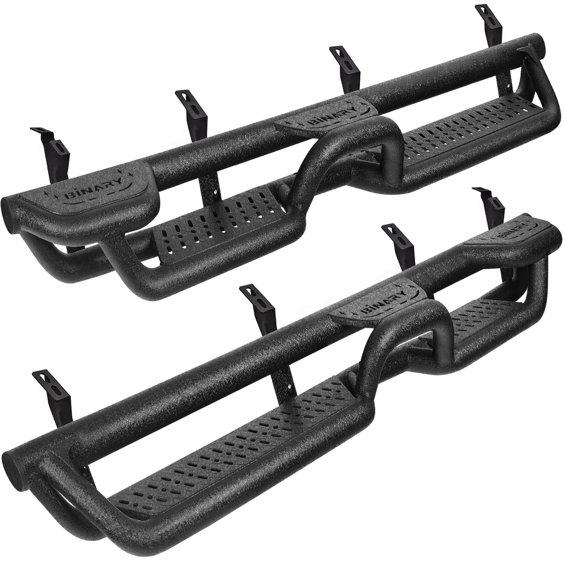 BINARY STAR Running Boards Compatible with Vehicle 2024-2025 Toyota Tacoma Double/Crew Cab. Wheel to Wheel Running Boards. 6 Inch Tacoma Side Steps Step Bars.